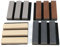 Umedol 4-Pack Acoustic Wood Slat Wall Panels, 4.7 x 4.7, Color Mixing 3D Textured, Sound-Proof, Easy to Install, Living Room, Bedroom Decor