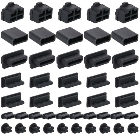Lot de 45 caches de Protection en Silicone pour Port USB RJ45, 6 typ