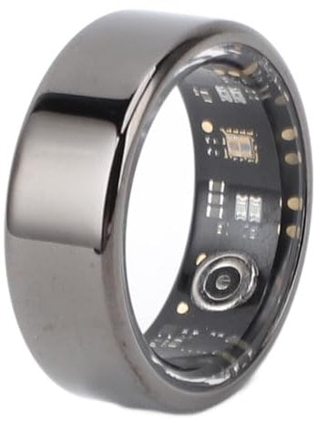 Smart Ring Gesundheits Tracker, Schlaf Tracking, Tragbare wasserdichte Bluetooth Fitness Tracker Ringe mit 24 Stunden-Überwachung, 5–7 Tage Akkulaufzeit, Größe 8 (Black)