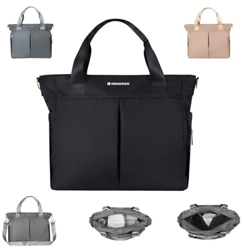 Kikkaboo, borsa per pannolini Brielle, clip di fissaggio, impermeabile, tracolla, colore: nero