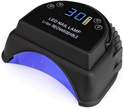 64W Cordless Gel Light,Built-in Lithium Battery Gel Nail Uv Lamp for Nails,Wireless Rechargeable Uv Led Nail Curing Lamps Nail Dryer(Color:Black)