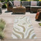 Teppich-Traum In-und Outdoor Teppich Balkon Küche Terrasse wetterbeständig pflegeleicht geschwungenes Muster modern stilvoll Creme Multi 80 x 150 cm