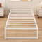 Yicensen Single Bed Frame 90x190 cm, Metal Bed Frame Single with Steel Slat Support, Easy Assembly, Noise Free, No Box Spring Needed, 30cm High, White
