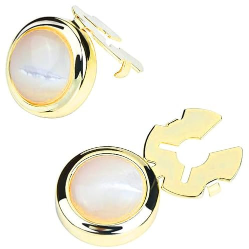 Cache Bouton de Chemise Homme | Couvre Boutons de Manchette | Boutons de Manchette pour Chemises Homme | Cadeau Mariage Affaires en Acier inoxydable | Cache Bouton de Chemise Doré