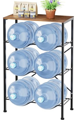 tonchean Soporte para jarra de agua, estante de 3 niveles, recipiente de agua de 5 galones, estante dispensador de agua, estante para cocina, oficina, salón