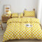 Lunoroey Yellow Checkerboard Duvet Cover Set Single Size Bright Yellow And White Checkered Plaid Grid Quilt Cover Geometric Microfiber Soft Lightweight All Season Bedding Set