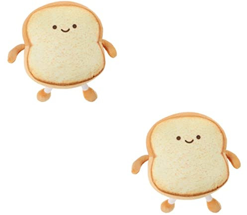 ABOOFAN 2 STK Plüschtier Sofa Kissen Auto-Sitz Pillows ruehrschuessel ziernieten autositzauflage Back Cushion fogelschreker Toastplüsch Flugzeugbett gewichtetes Stofftier Puppe