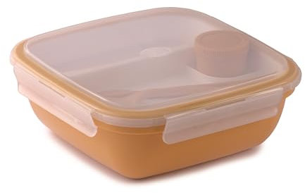 Snips, Fresh Lunch Box Quadrato, Senape, Coperchio con 4 Chiusure di Sicurezza, Guarnizione Salva Freschezza, 1.50 LT, 21 x 21 x 8 cm, Made in Italy