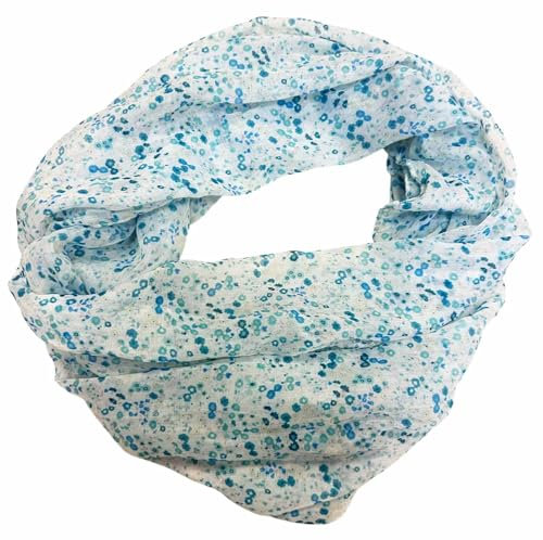 J26 Blume Blümchen Rose Seide Sommer Loop Farbverlauf Silk Uni Rundschal Schlauchschal Stola Schal leicht Tuch (Mint #1)