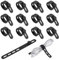 Nogeqi 12PCS Reusable Cable Ties, Silicone Charger Cord Organizer, Elastic Cord Wraps for Bundling Fastening Earphone Phone Charger Home Office School(Black)