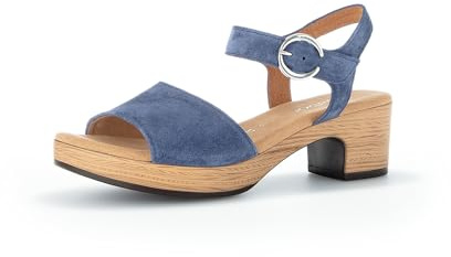 Gabor Damen Plateausandalen, Frauen Sandalen,Plateausandaletten,Dicke Sohle,Passform,Comfort,wechsel-Fussbett,breit,Jeans (S.Holz),36 EU / 3.5 UK