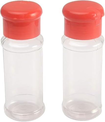 Salz- und Pfefferstreuer, Mini-Camping-Salz- und Pfefferstreuers, Salz- und Pfefferstreuer, für Picknick, Arbeit, Lunchbox, Pulver und andere grobe Gewürze, je 100 ml, 2 Stück