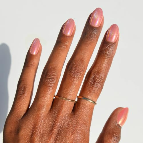 Glamnetic Press On Nails - Guava Drop | Short Oval Fake Nails in Orange-Pink Velvet with Glazed Finish, Salon Quality | 15 Sizes - 30 Nail Kit with Glue