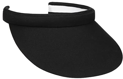 Lipodo Visor Sport Cap Schirm Unifarben Baumwolle Frotteeband Damen Golf Tennis Freizeit Sommer schwarz One Size