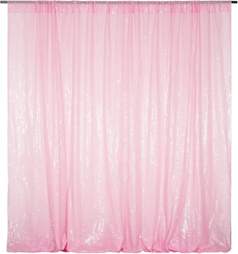 3E Home Pink Sequin Backdrop,183x213cm(6Ftx7Ft) Glitter Photo Booth Background for Birthday Wedding Baby Shower Party Decoration