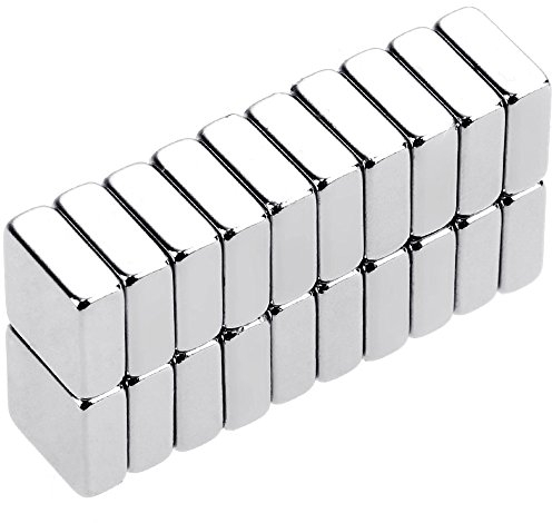 Anpro 20PCS Aimant Neodyme Carré de 10mm x 10mm x 4mm Traction Puissante pour Tableaux Blancs,Réfrigérateur,Tableau Magnétique