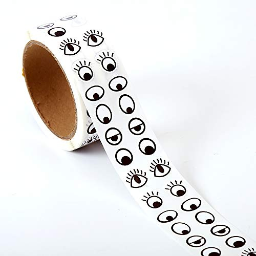 Black White Wiggle Eye Stickers Labels on a Roll -2000 Pcs