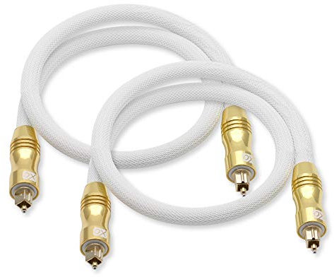 OX XO 2 Pack of Toslink Optical Cables - 1m
