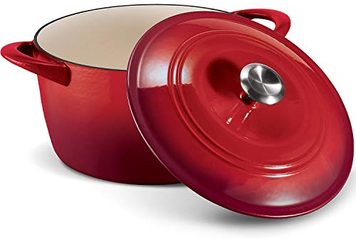 Tramontina Enameled Cast Iron 7-Qt. Covered Round Dutch Oven - Red