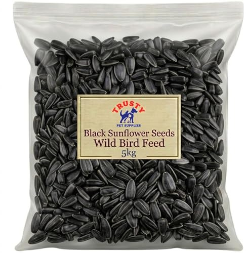 Black Sunflower Seeds for Birds 5kg | Bird Seed & Wild Bird Seed | Bird Seeds for Small Garden Birds | Gold Standard Wild Bird Food | Black Oil Sunflower Seeds | By Trusty Pet Supplies