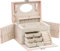 AdelDream Schmuckkasten Schmuckkästchen Schmuckkoffer groß abschließbar mit Spiegel schmuck box jewellery box für Ringe Ohrringe geschenk grosse schmuckbox abschließbar Rosa