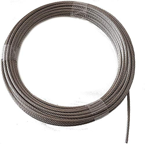 Cable de alambre de 6 mm, 50 m, de acero inoxidable 7X19 EN 1.4401, suave, A4 NIRO, Nirosta