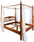 MASSIVMOEBEL24.DE Oxford Himmelbett Akazie 167x221x224, Farbe:Hellbraun lackiert