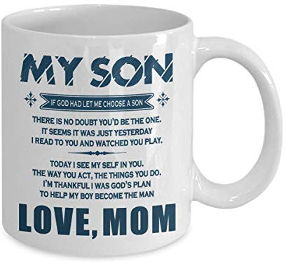 I Love You My Son Theme Coffee Mug Ceramic Gift Cups Black/White Funny Office Bar Home Mugs