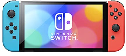 Nintendo Switch – OLED Model w/ Neon Red & Neon Blue Joy-Con (Renewed)