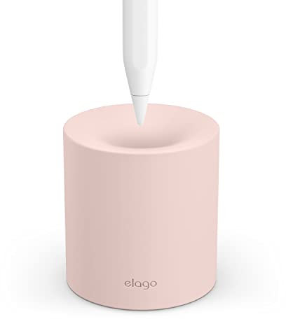 Soporte Compatible con Apple Pencil Pro (USB-C), 1ª/2ª Gen y Lápiz de Tableta, Soporte Duradero de Silicone, Protección Punta (Rosa)