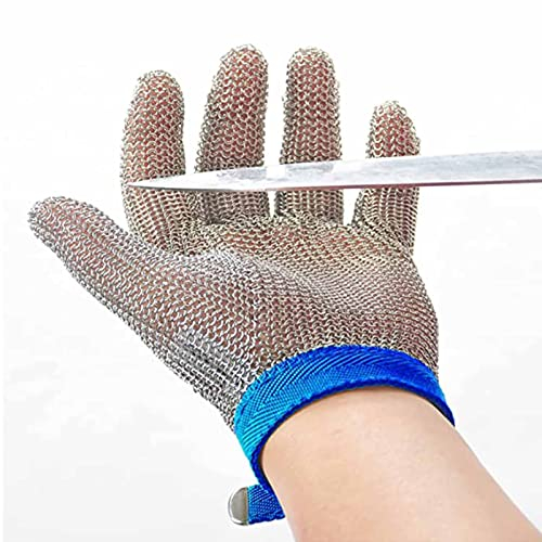 Schnittfeste Metzger-Sicherheits-Arbeitshandschuhe, Fünf-Finger-Metallhandschuhe (Größe: S/A), 1 Stück