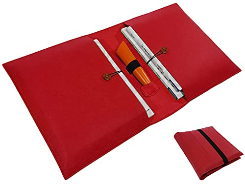 Tiptoi Tasche - für Tiptoi Stift und bis zu 4 Tiptoi Bücher - Filz - Ideal als Tiptoi Starterset Tiptoi - Tiptoi Hülle Aufbewahrung Tiptoi unterwegs - tiptoi organizer tiptoi zubehör tip toi (ROT)