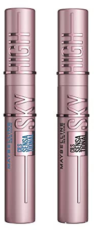 Maybelline New York - Lot de 2 Mascaras Volume & Longueur - Sky High + Sky High Waterproof - Teinte : Very Black - 2 x 7,2 ml