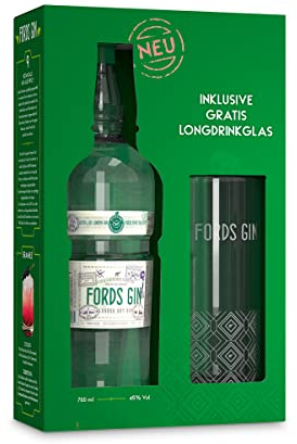 Fords Gin - London Dry Gin - Hochwertiges Geschenkset- Leichte Süße und voller Geschmack aus Wacholder, Koriander und Zitrusölen - 0.7L/45% Vol.