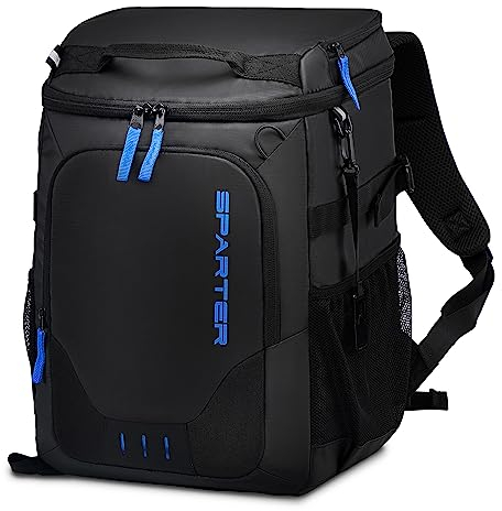 SPARTER Mochila enfriadora aislada a prueba de fugas, 49 latas, 2 bolsas térmicas aisladas, portátil, ligera, playa, viajes, camping, almuerzo, mochila para hombres y mujeres