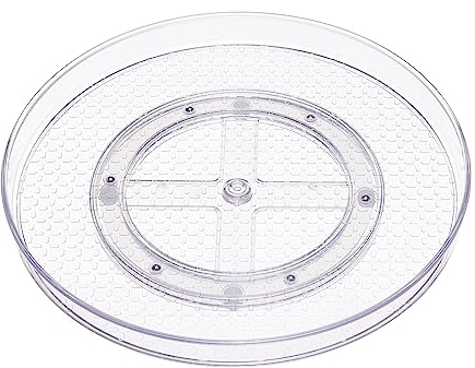 Amazon Basics Organizador de bandejas giratorias, transparente, 30.5 cm de diámetro y 2 unidad