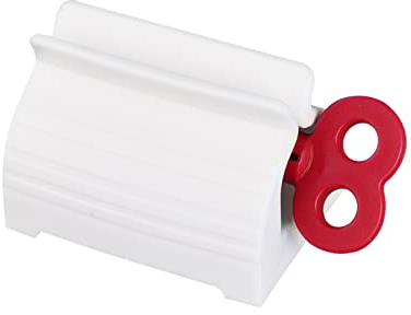 HERCHR Zahnpasta-Tuben-Rollenpresse Zahnpasta-Rollen-Tubenpresse, Mehrzweck-Zahnpasta-Halter Tuben-Quetscher-Ständer Rollen, Zahnpasta-Quetscher-Tuben-Rollenwickler(rot)