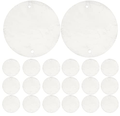 Healifty 100 Stück Muscheln, Natürliche Capiz Mit 2 Löchern, Polierte Scheiben-Accessoire, Capiz-Muscheln, Perlen, Münzperlen, Charms für Die Schmuckherstellung (Weiß)