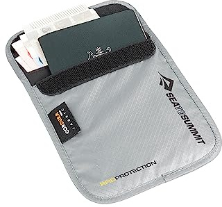 Cartera de cuello RFID gris