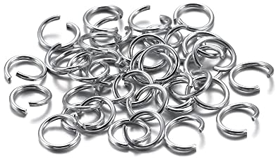 300 Stück Biegeringe,Offenem Bindering,Aluminiumring mit Öffnung,Spaltringe Verbindungsringe,für die Herstellung von hängenden Ornamenten,DIY Kunsthandwerk,Halsketten,Armbändern,Silber,1*8mm