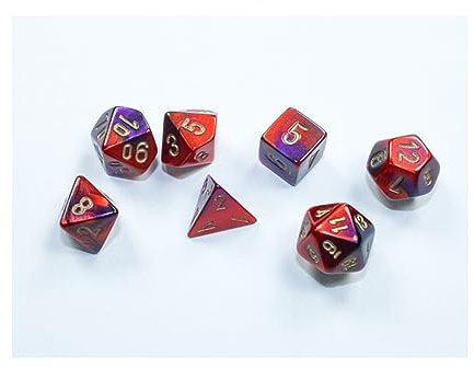 Gemini® Mini-Polyhedral Purple-Red/gold 7-Die Set