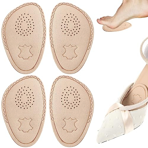 Sibba 2 Paar Mittelfußpolster Für Frauen Lammfell Kunstleder High Heel Pad Ball Of Foot Cushions Einsätze Anti Rutsch Schuheinlagen Vorfußpolster Für Frauen, Einheitsgröße Wiederverwendbar