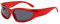 Sunglasses Wrap Around Frame for Unisex Vintage Colourful Rectangle Gafas Mirrored Lens Cycling Glasses Women's Glasses 100, red, One Size
