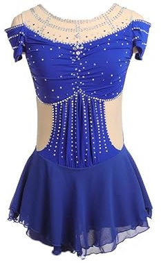 Eiskunstlauf Kleid Für Mädchen Damen Eiskunstlauf Wettbewerb Kostüm Ballett Tanz Gymnastik Kleid Rock Für Rollschuhe Kurzarm