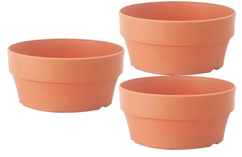 CAXUSD 3stücke Runde Kunststoff-blumentöpfe Orange mit Drainagelöchern für Innen Außen Garten Geeignet für Sukkulenten und Kleine Pflanzen Langlebig Leicht und Vielseitig Einsetzbar