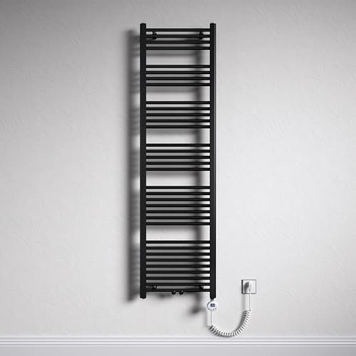 Mai & Mai Badheizkörper Handtuchheizkörper Badheizung Heizkörper bad 50x180 cm matt Anthrazit, Handtuchwärmer für Strom, Seitenanschluss, Röhrenheizkörper mit Heizstab 1000W