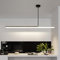 LED Pendelleuchte Esszimmer Dimmbar Hängelampe Esstisch Schwarz Weiß, Moderne Linear Design 120cm Hängeleuchte mit Fernbedienung, 48W Esszimmerlampe Esstischlampe Hängend Bürolampe (Schwarz, L120cm)