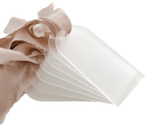 Yurhuit 70 Stück Leere Hochzeits-Tischkarten Aus Mattiertem Acryl, Transparenter Bogen, Geschenkanhänger, Namensschild, Sitzplan, DIY-Platzmarkierung für