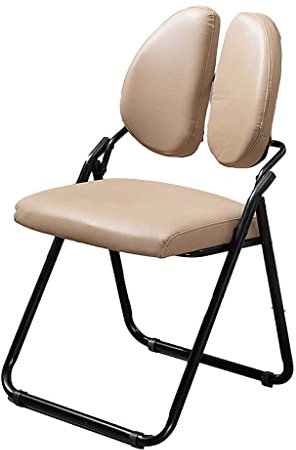 UYHBCNQD Besucherstuhl Gepolsterter Klappstuhl Ergonomisches PU-Kissen Gepolsterter Esszimmersitz Für Büro Schlafzimmer Zuhause Doppelte Rückenlehne Veranstaltungsstuhl Leicht bewegen