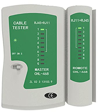 Q41CS Netzwerk-Kabeltester für RJ45/RJ11 - LAN Kabel, Patchkabel, CAT 5/6/7 - Kabeltester mit Master & Remote Einheit, ideal für schnelle Diagnose und fehlerfreie Verkabelung
